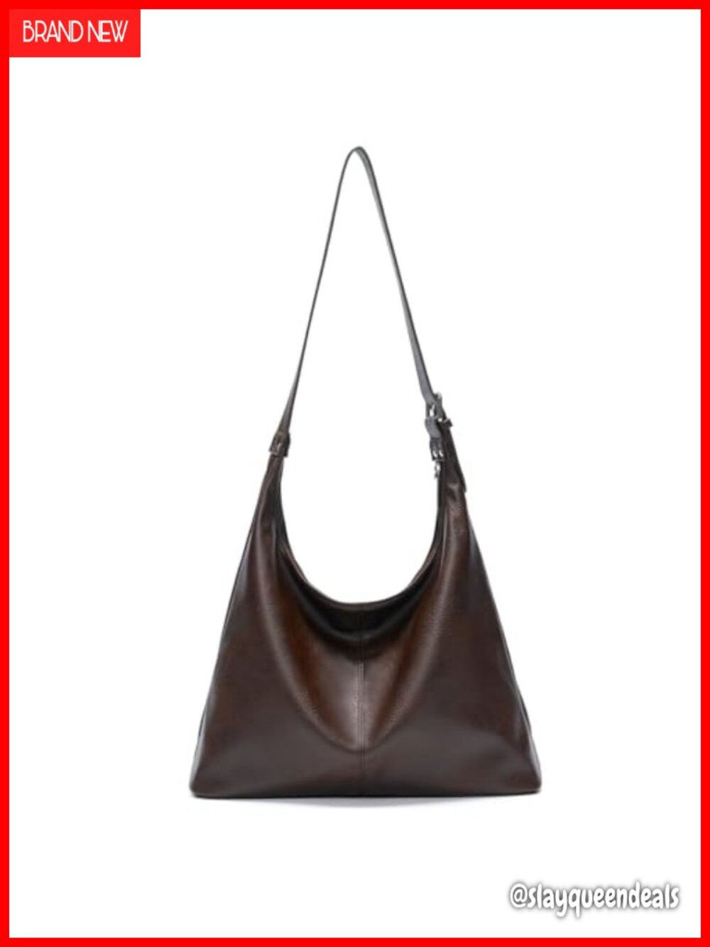 Large Vegan Leather Hobo Bag for Women Slouchy Shoulder Purse Work Handbag with
